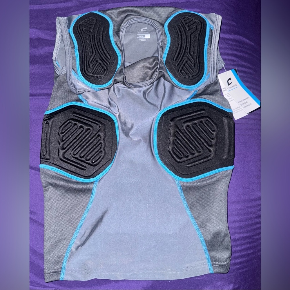 Champro Youth Bull Rush Padded Football Compression Protective Shirt FJU10 L NWT - Picture 8 of 11
